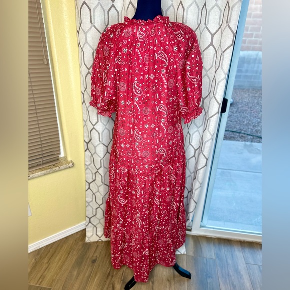 NEW! XiRENA Red Bandana Print Lyta Midi Dress - Picture 12 of 16